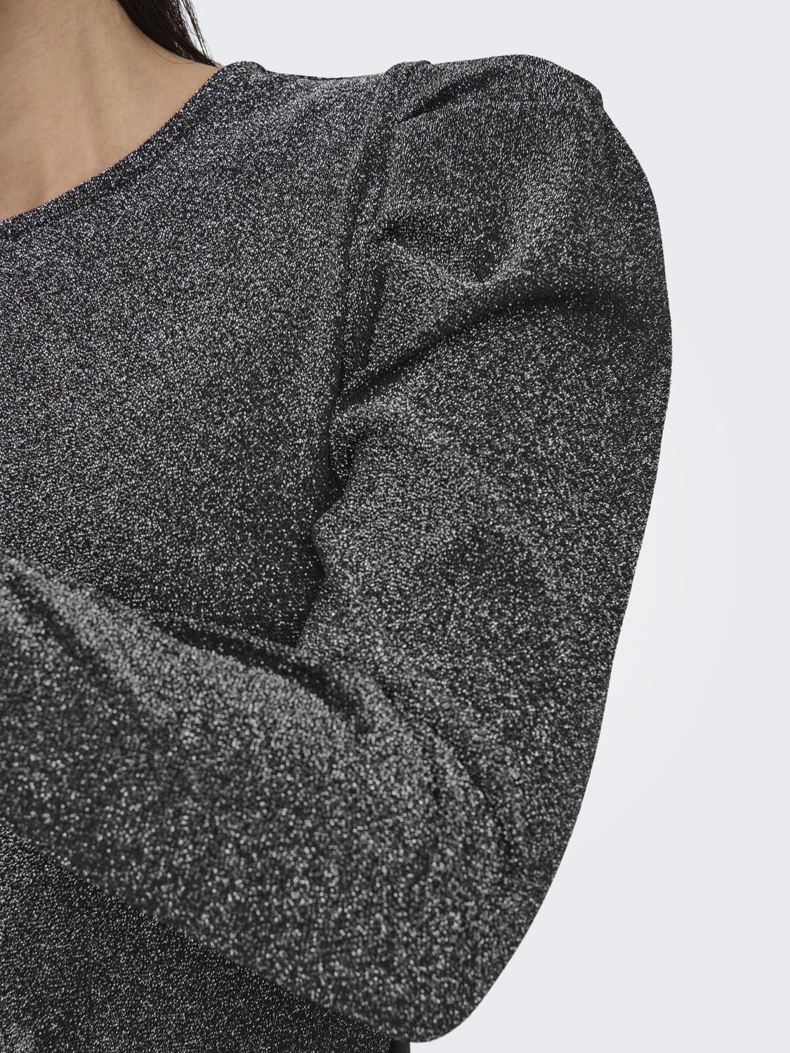 Rich Glitter Top Black/Silver Glitter