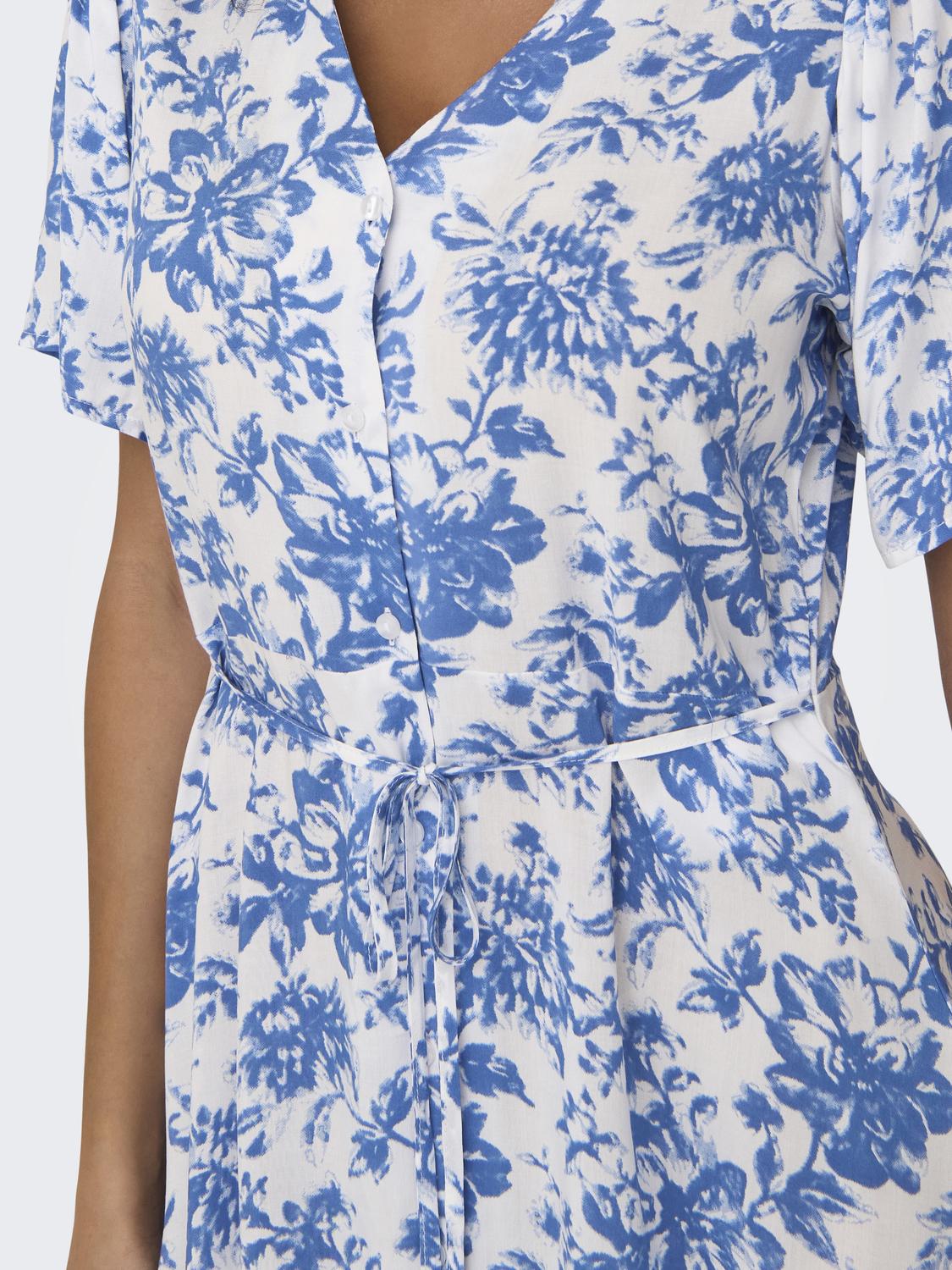 Evida ss short dress BIG BLUE FLOWER