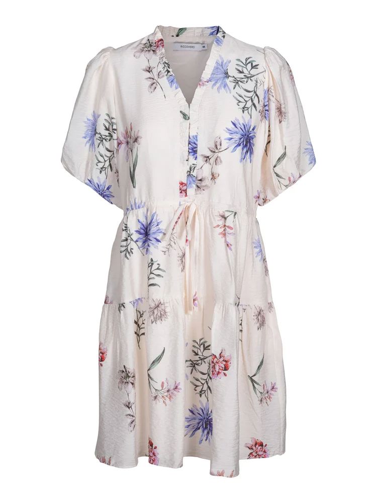 Sandy Dress Cream Flower Print