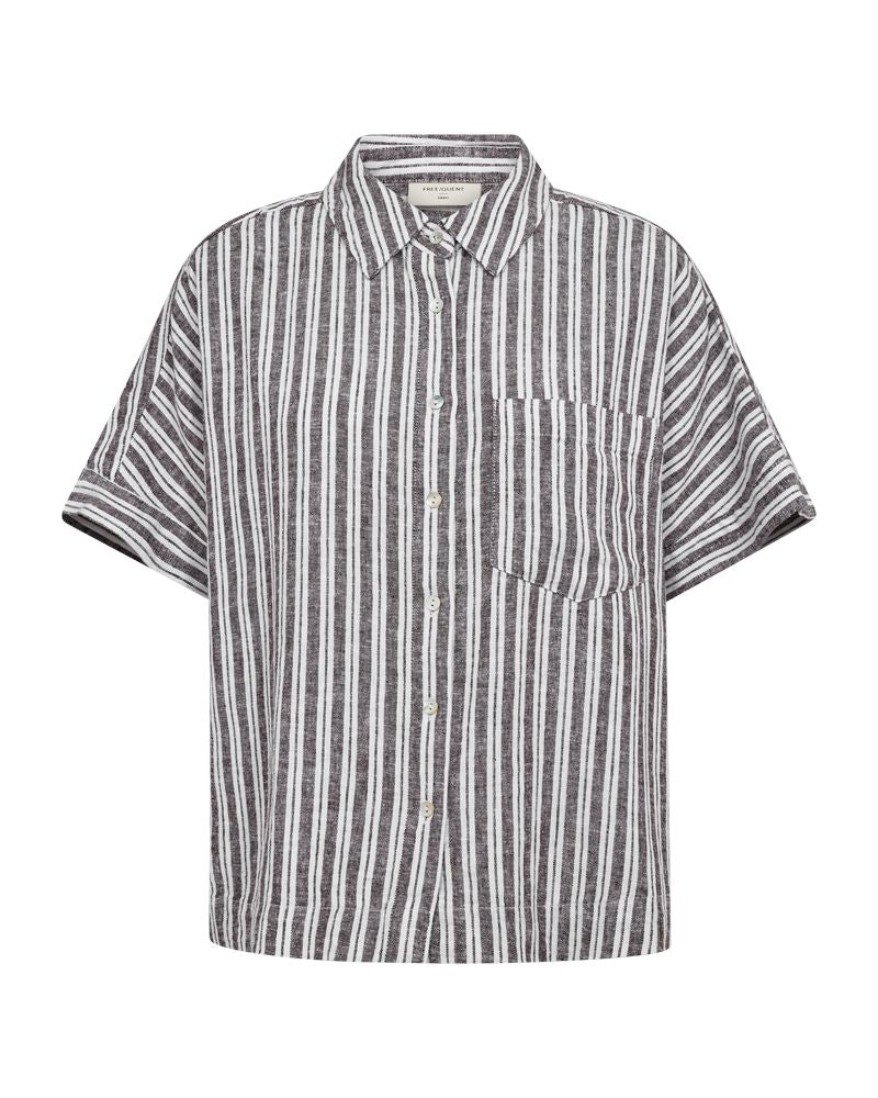 Fqlava-Shirt Stripe Coffee Bean w. Brilliant White