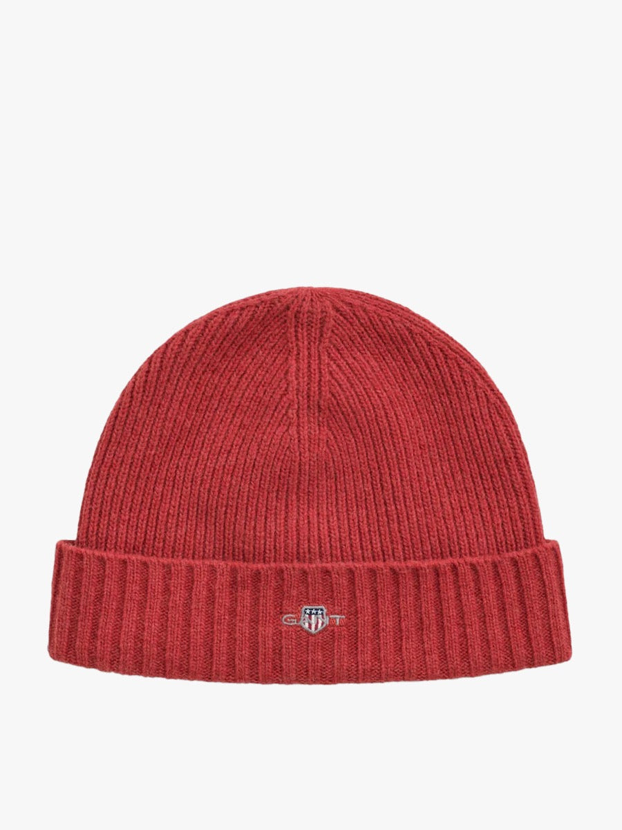 Unisex Shield Wool Beanie  Modern Rust