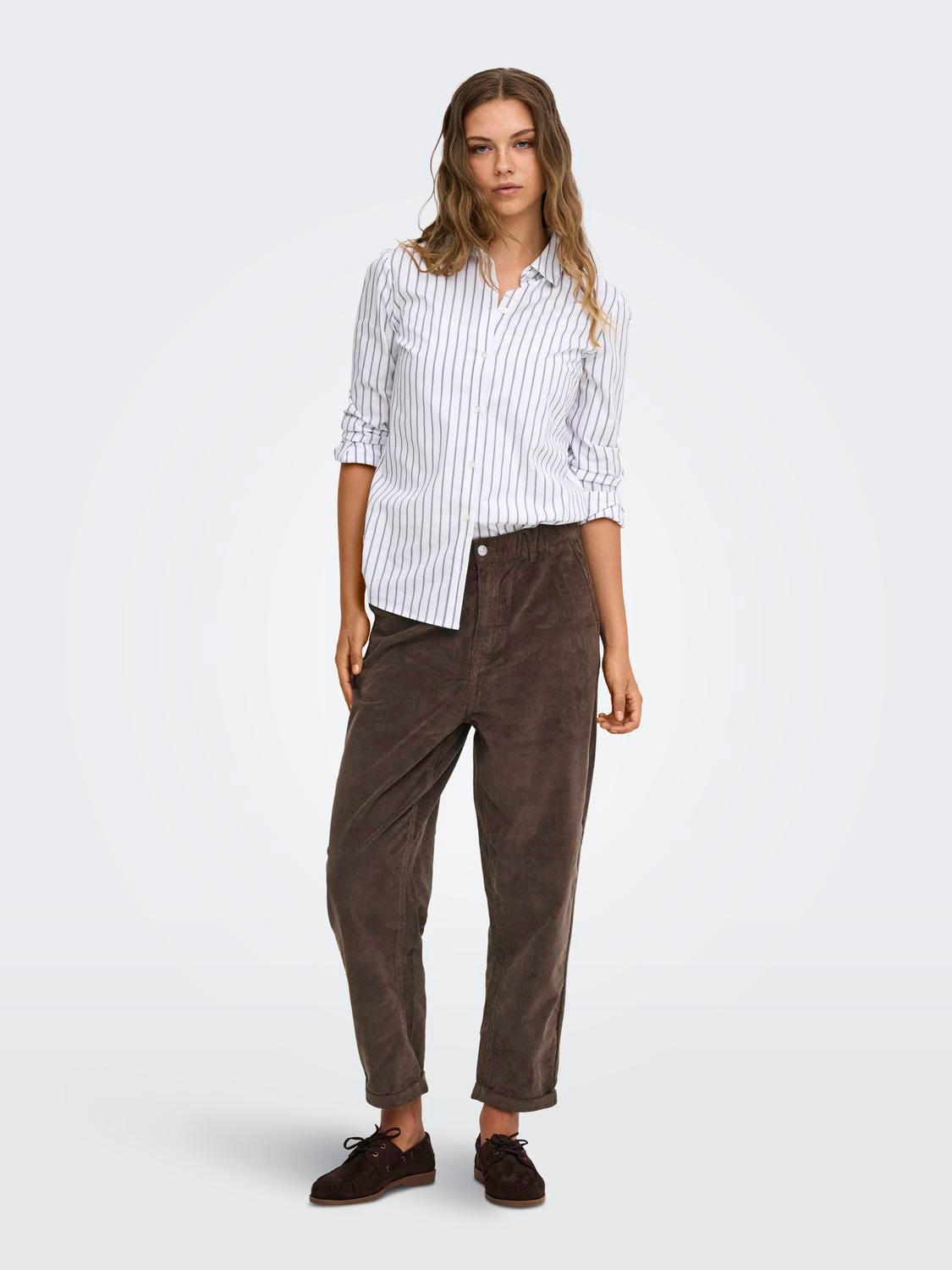 Onlflora Mw Ela Cord Carot Pant Chocolate Brown