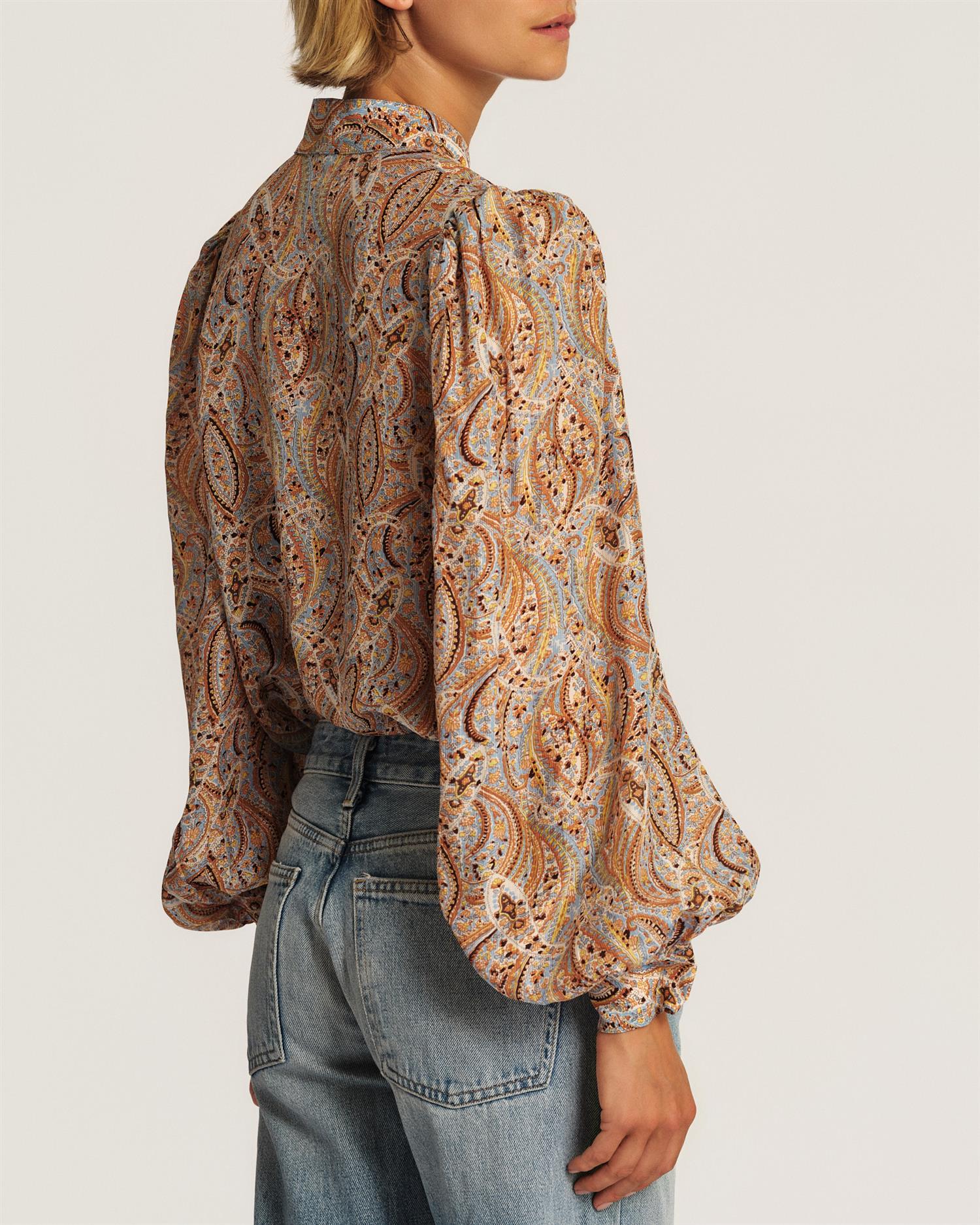 Striped Organza Blouse Delicate Paisley