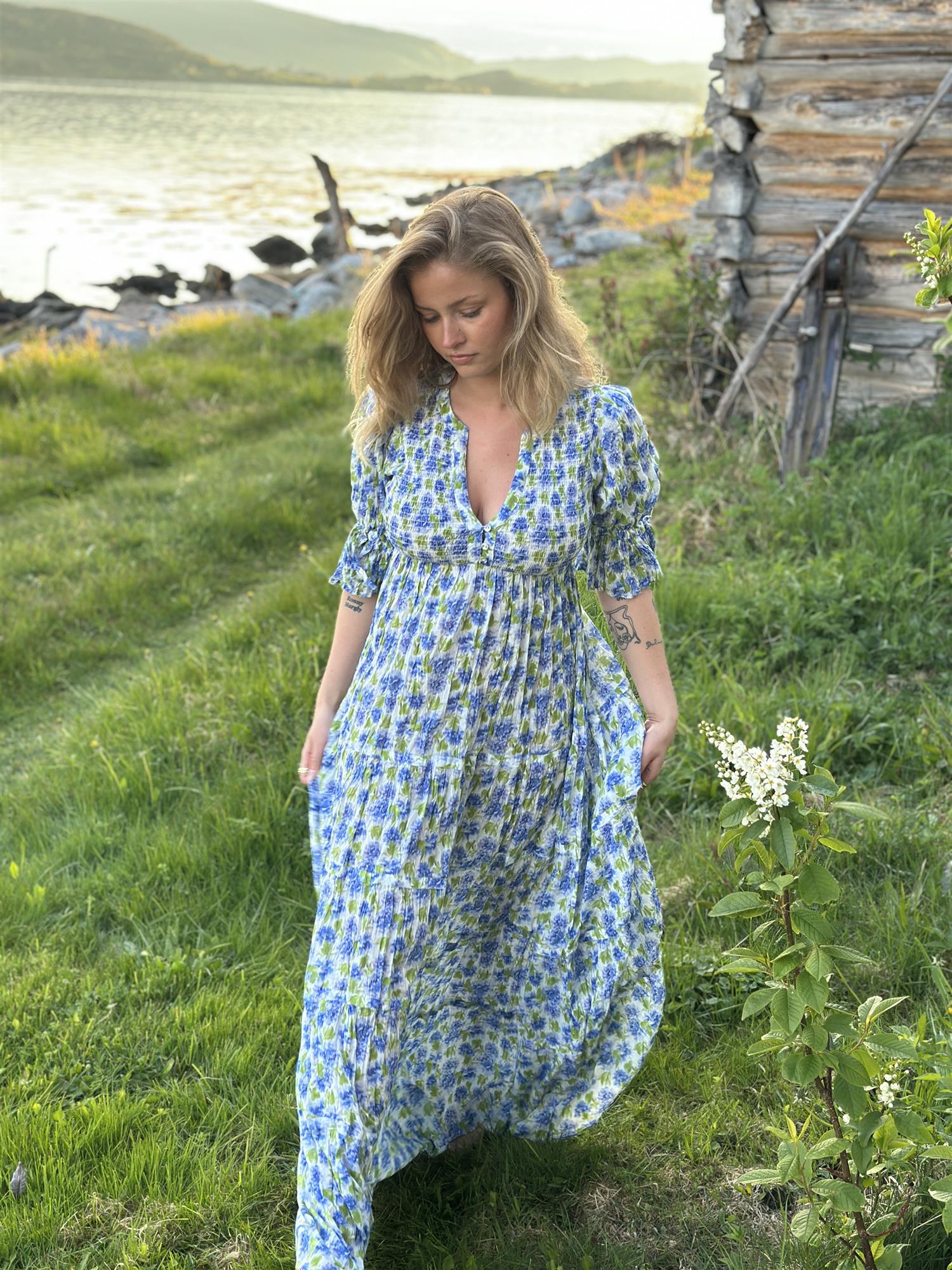 Twisted Maxi Dress Peonies