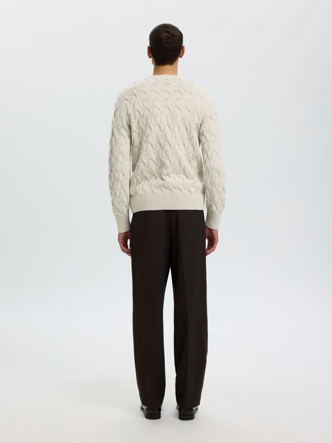 Slmcarlos Ls Cable Crew Neck Noos