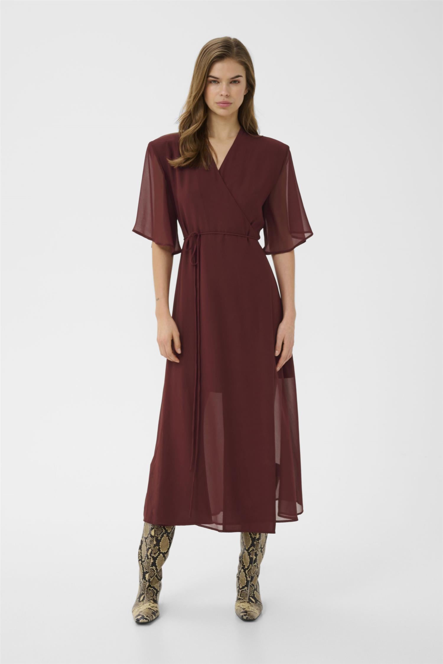 Gzdorah Wrap Dress Cabernet