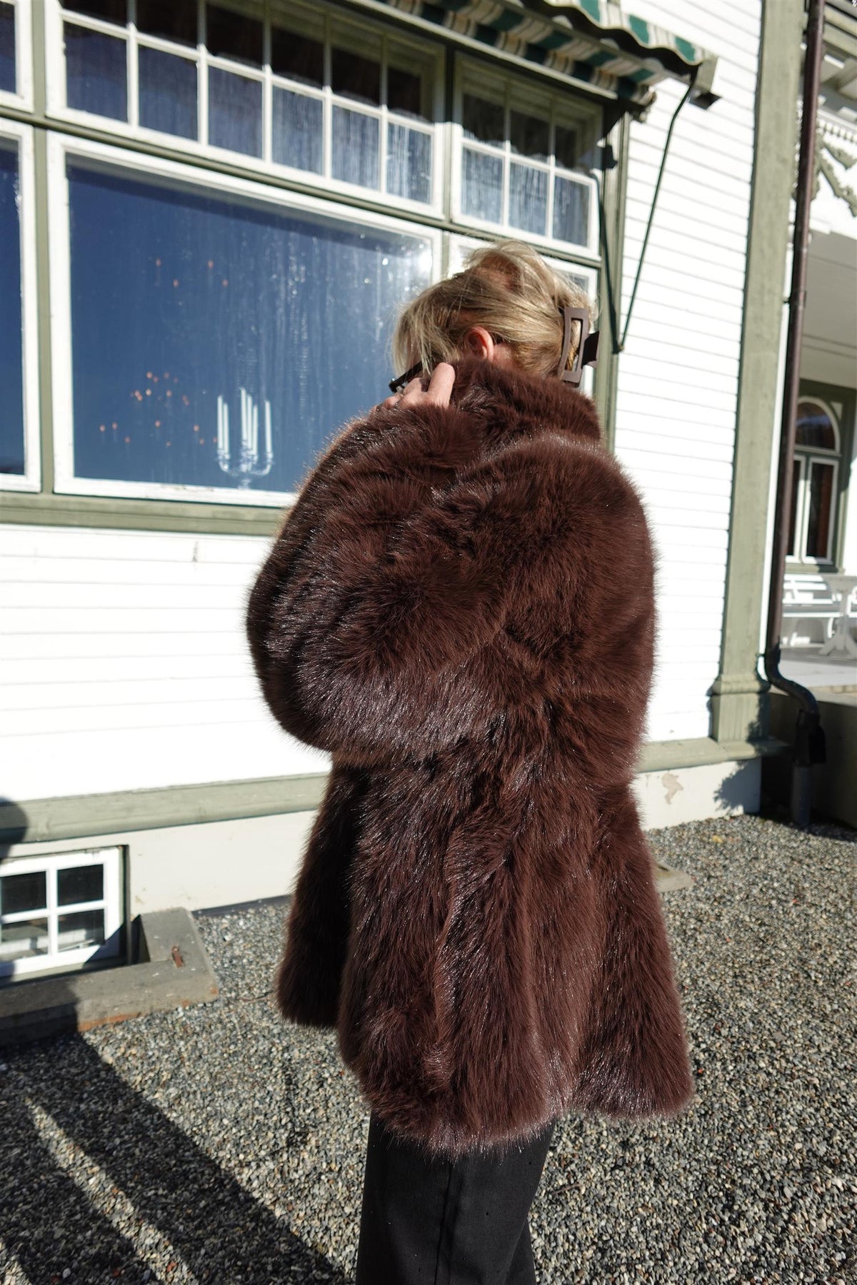 Ellie faux fur brown