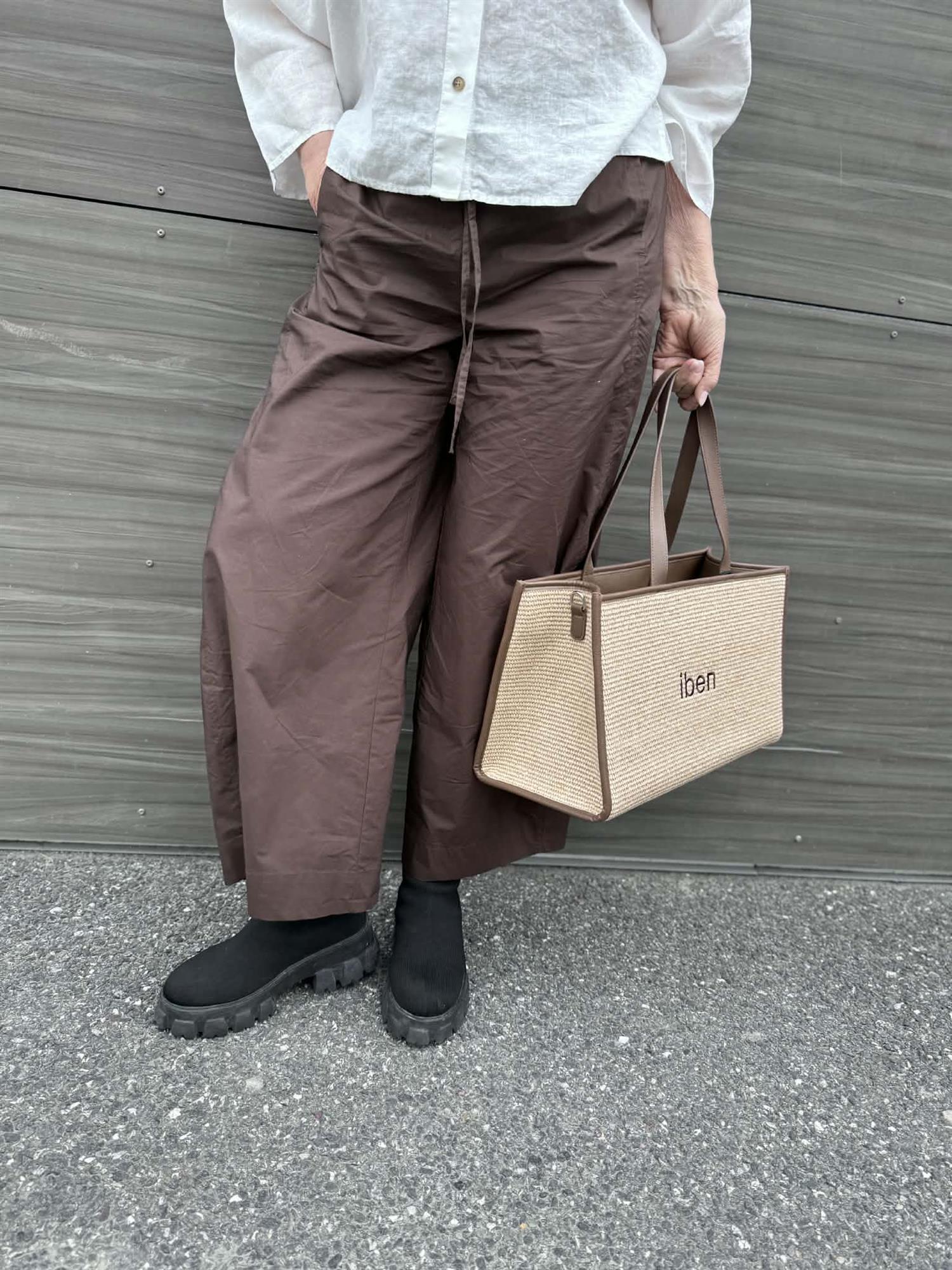 Straw Bag Medium - Brown Straw