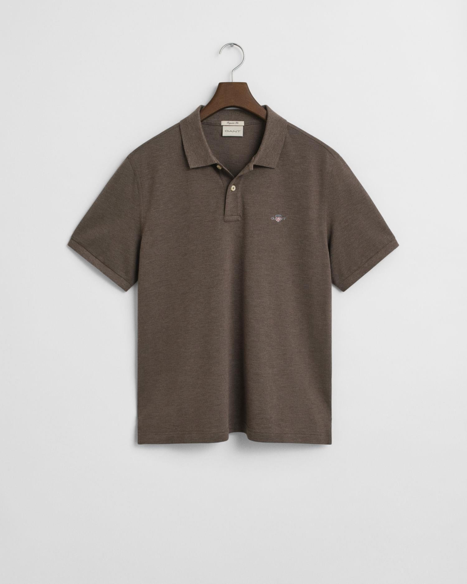Reg Shield SS Pique Polo Seawood Melange