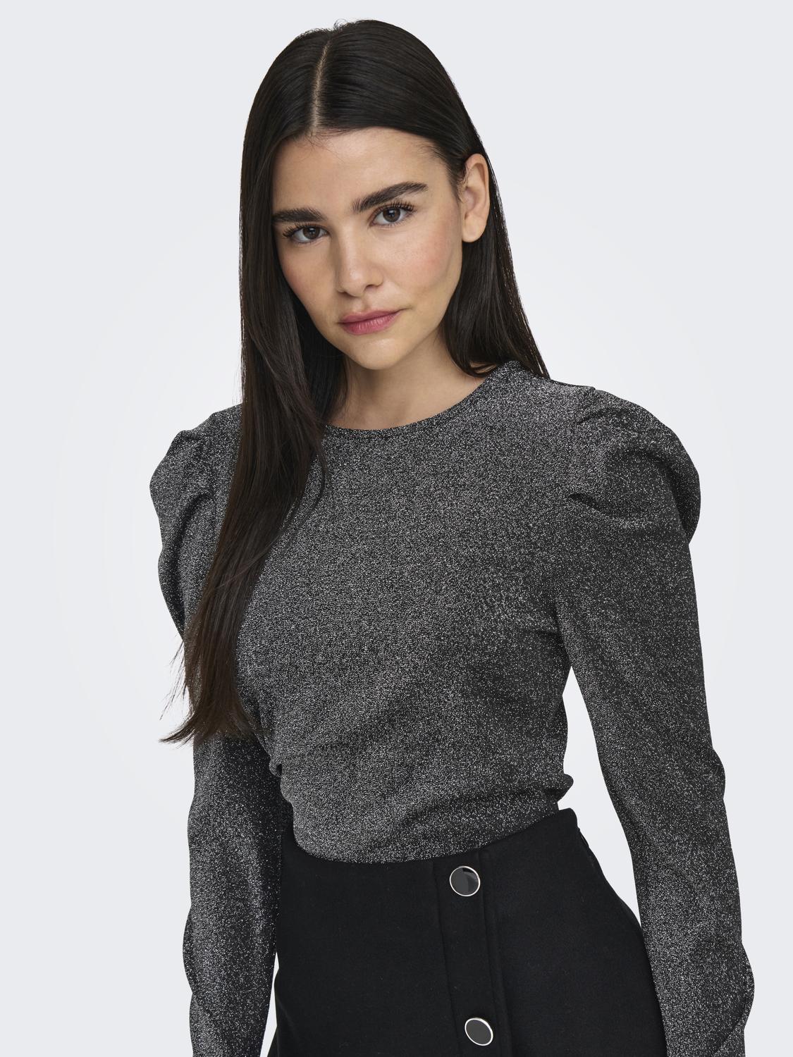 Rich Glitter Top Black/Silver Glitter