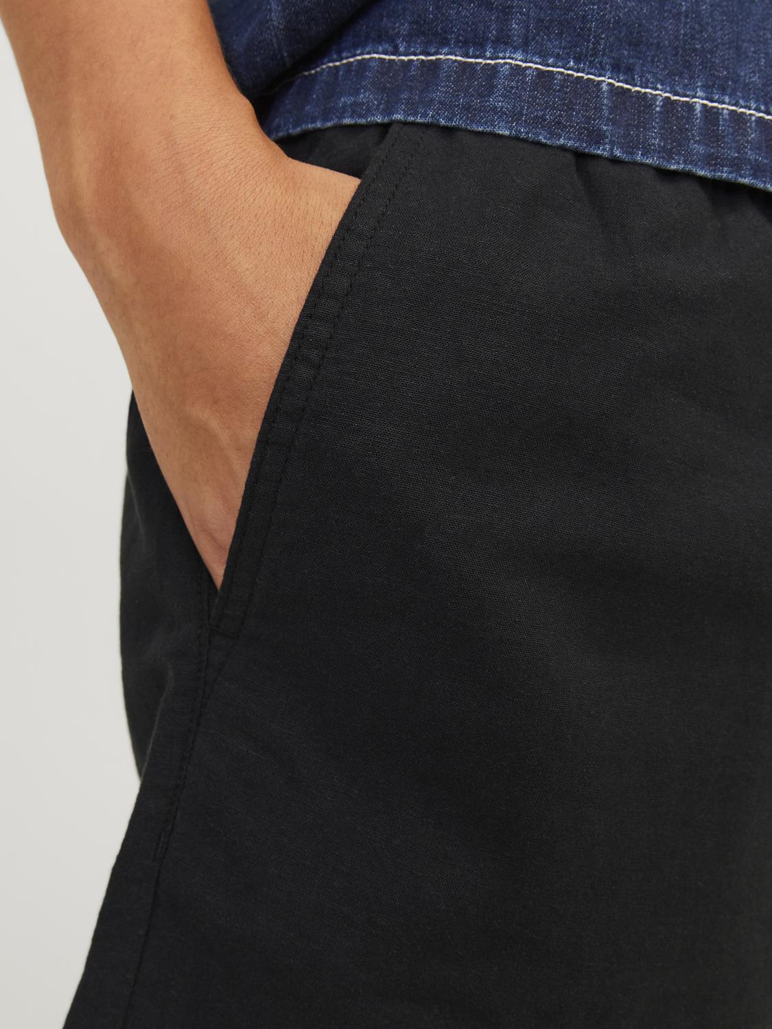 Jaiden Summer Linen Blend Shorts Black