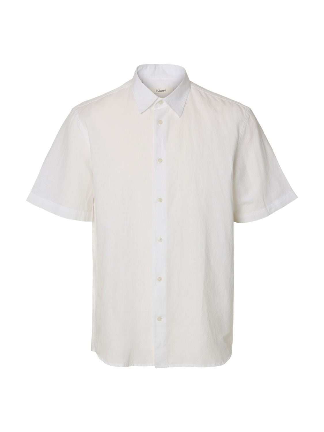 Slmregclaus Clay Linenblend Ss Shirt Bright White