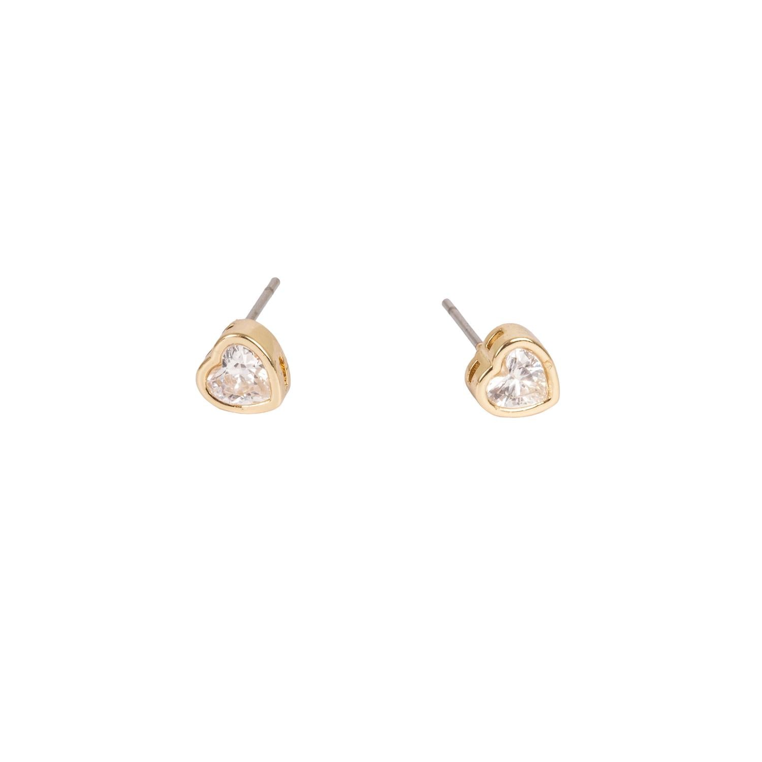 Heartly Studs Gold Tone Damli