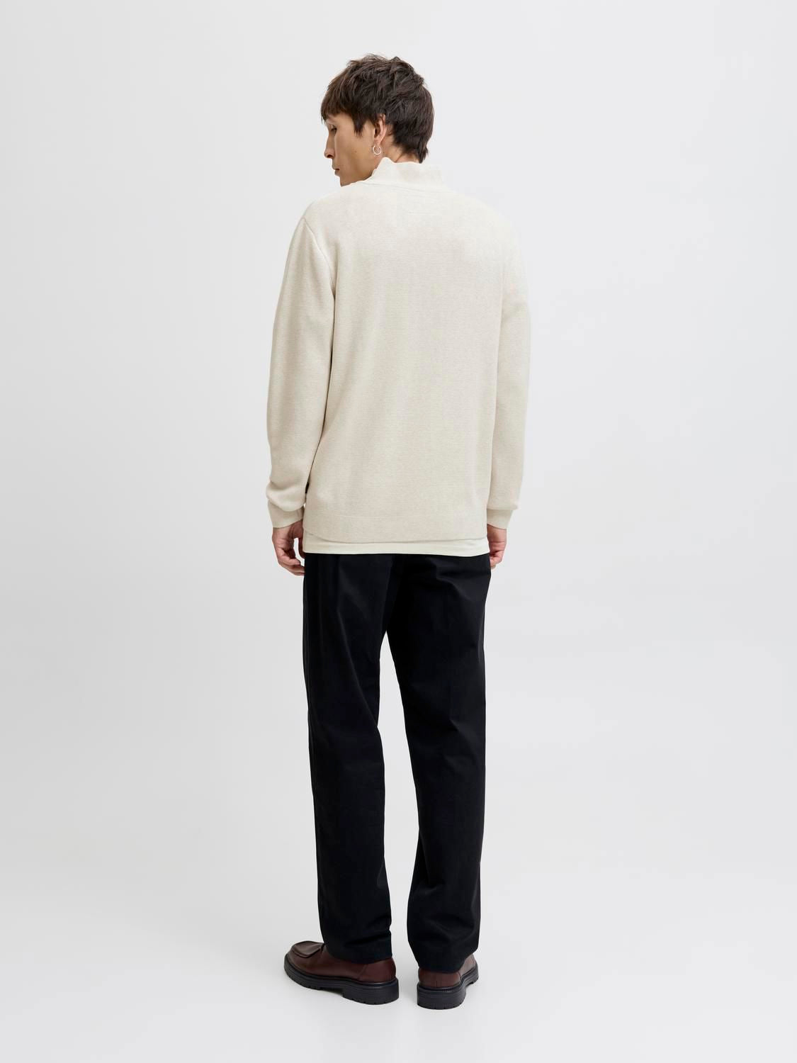 Milano Stitch Knit Half Zip Cloud Dancer Melange