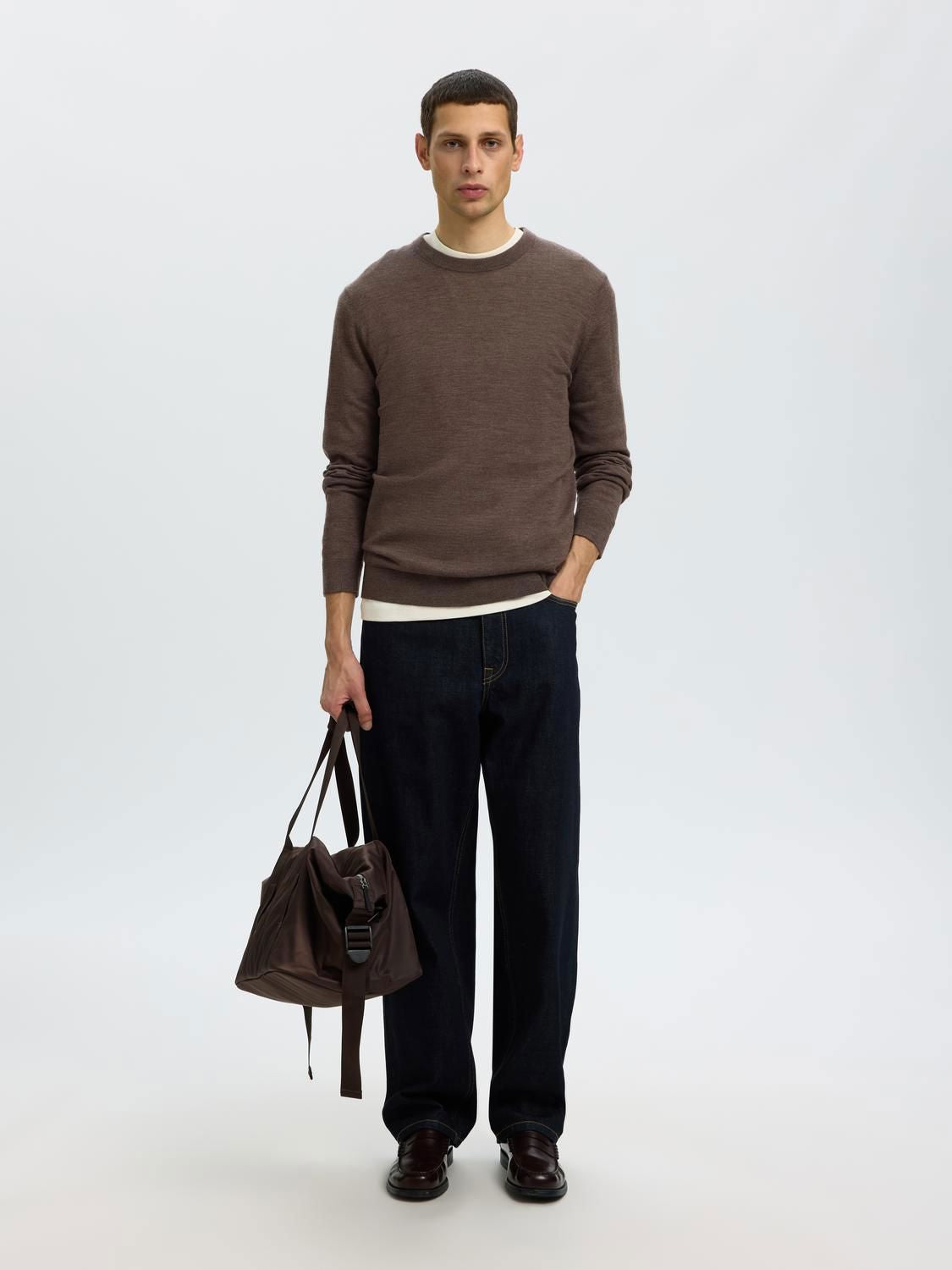 Slmtray Ls Knit Reg Merino Crew Delicioso