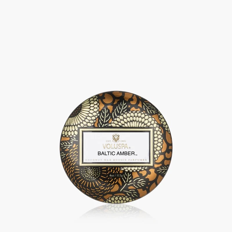 Baltic amber Mini Tin Candle