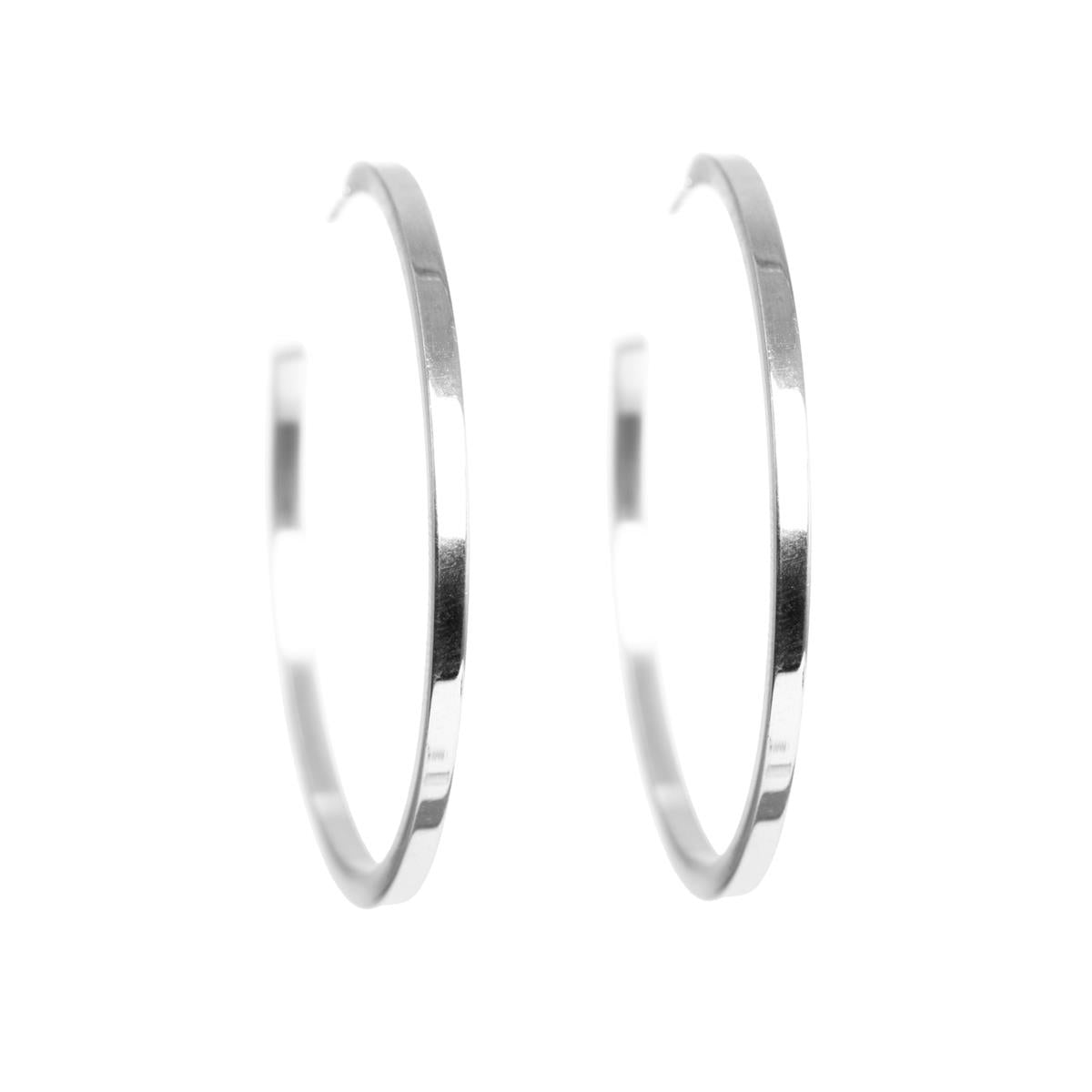 Store Øreringer Sølv