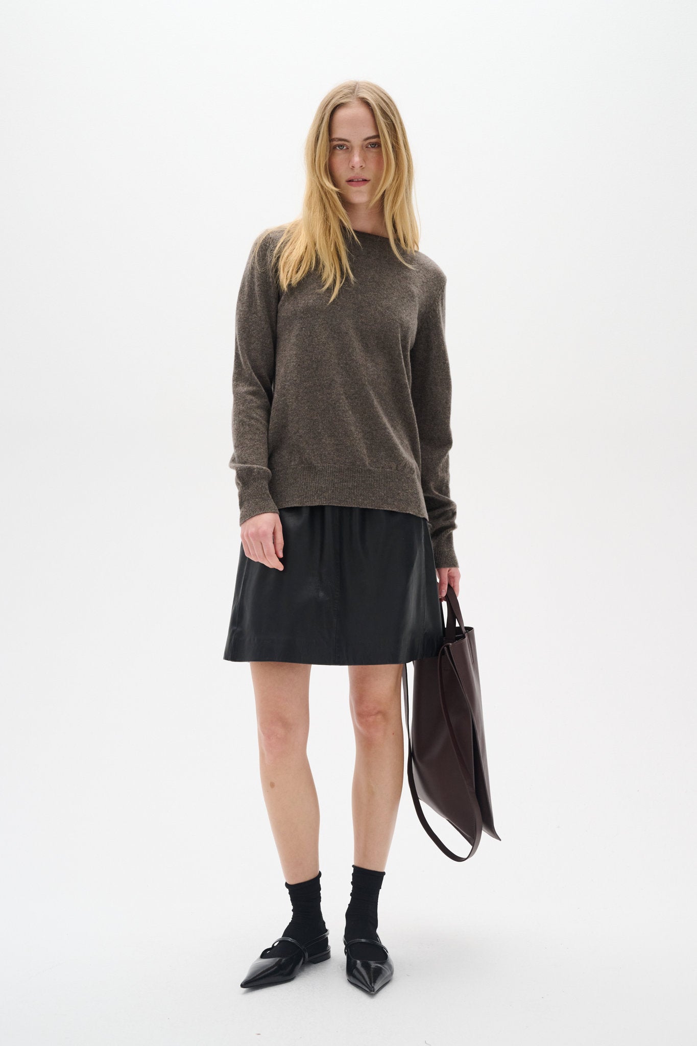 Lukka Crew-neck Pullover Brown Melange