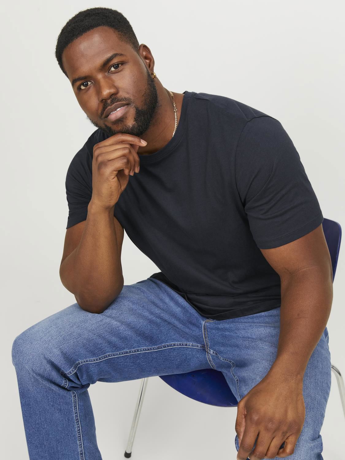 Jjenoa Tee Ss Crew Neck Navy Blazer Noos