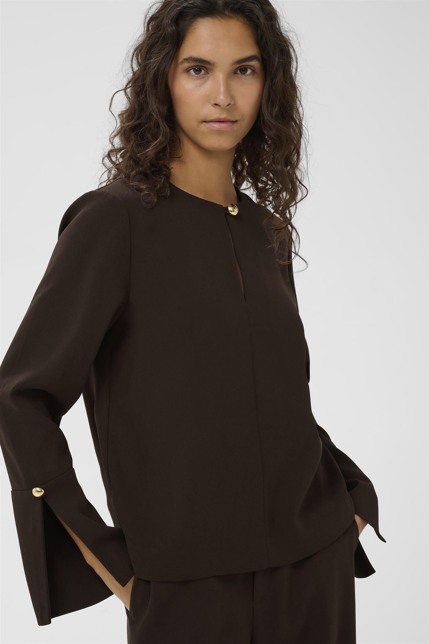 Celiah Blouse Coffee Bean