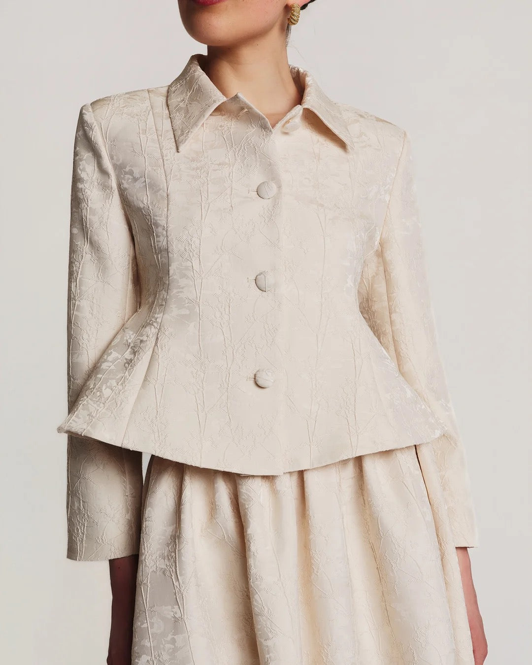 Brocade Blazer Vintage White