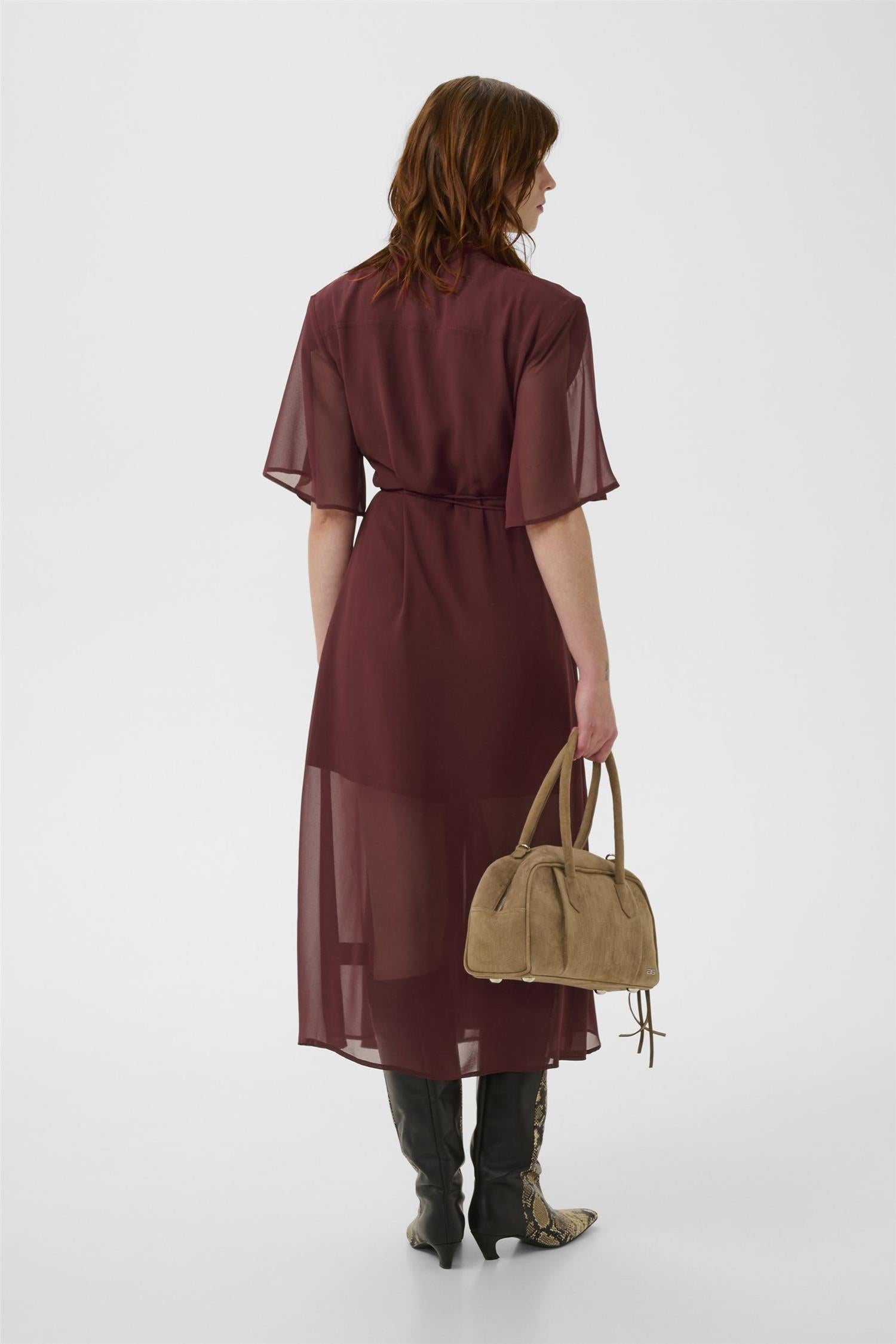 Gzdorah Wrap Dress Cabernet