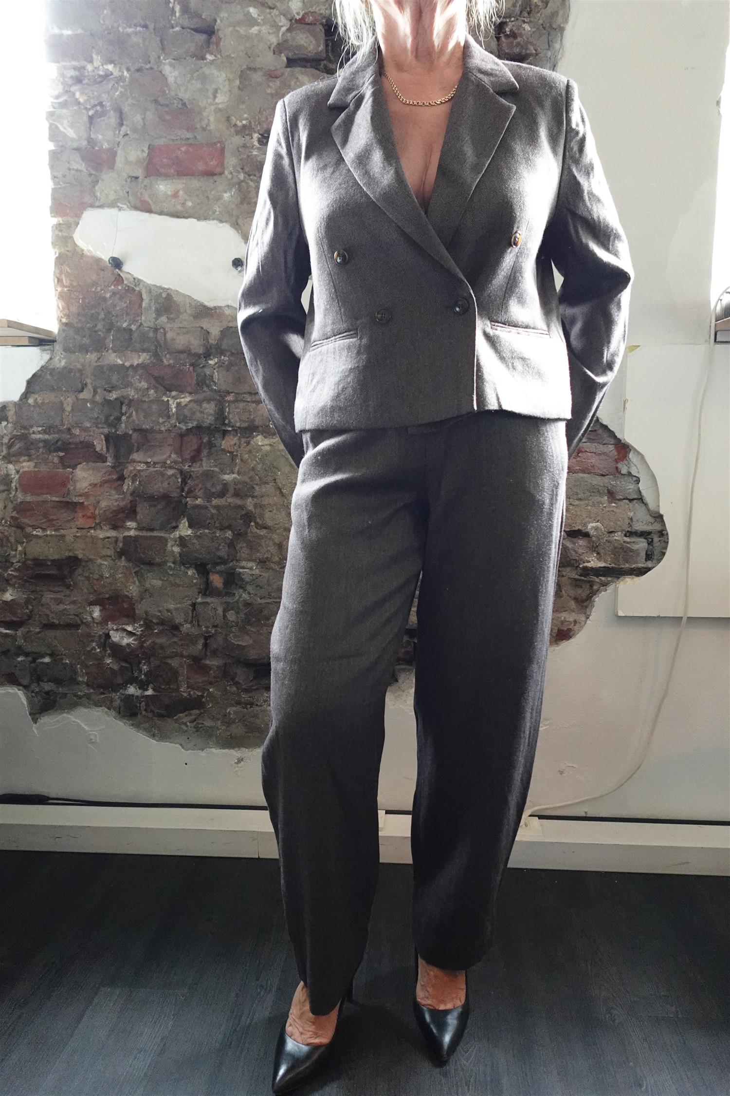 Smooth Barrel Structured Pants Espresso Brown