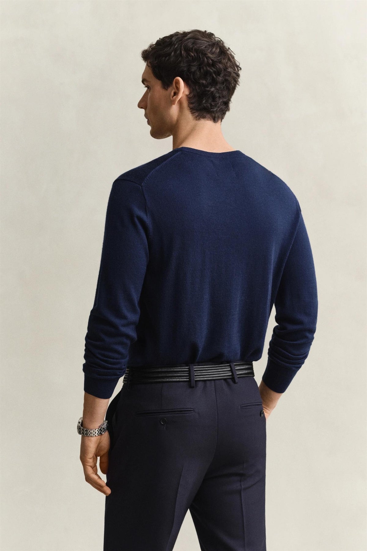 Cotton wool c-neck evening blue