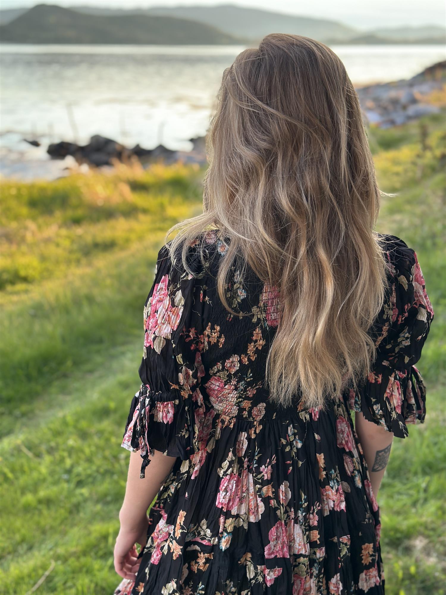 Twisted Mini Dress Midnight Blossom