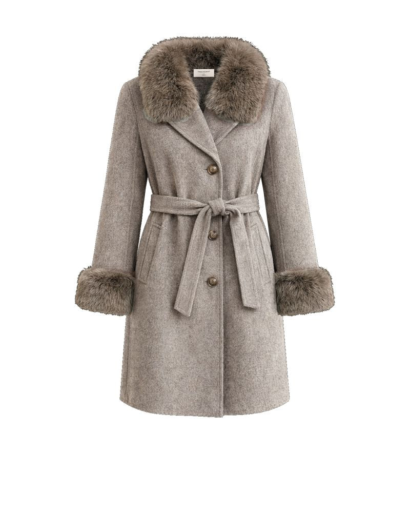 Fqyanna Coat Morel Melange
