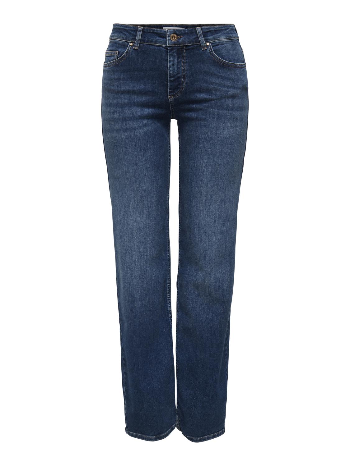 Blush Jeans Mid Straight Dark Blue Denim