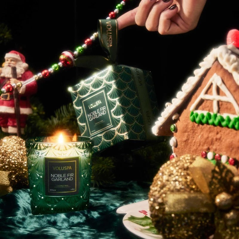 Noble Fir Garland Classic Box Candle
