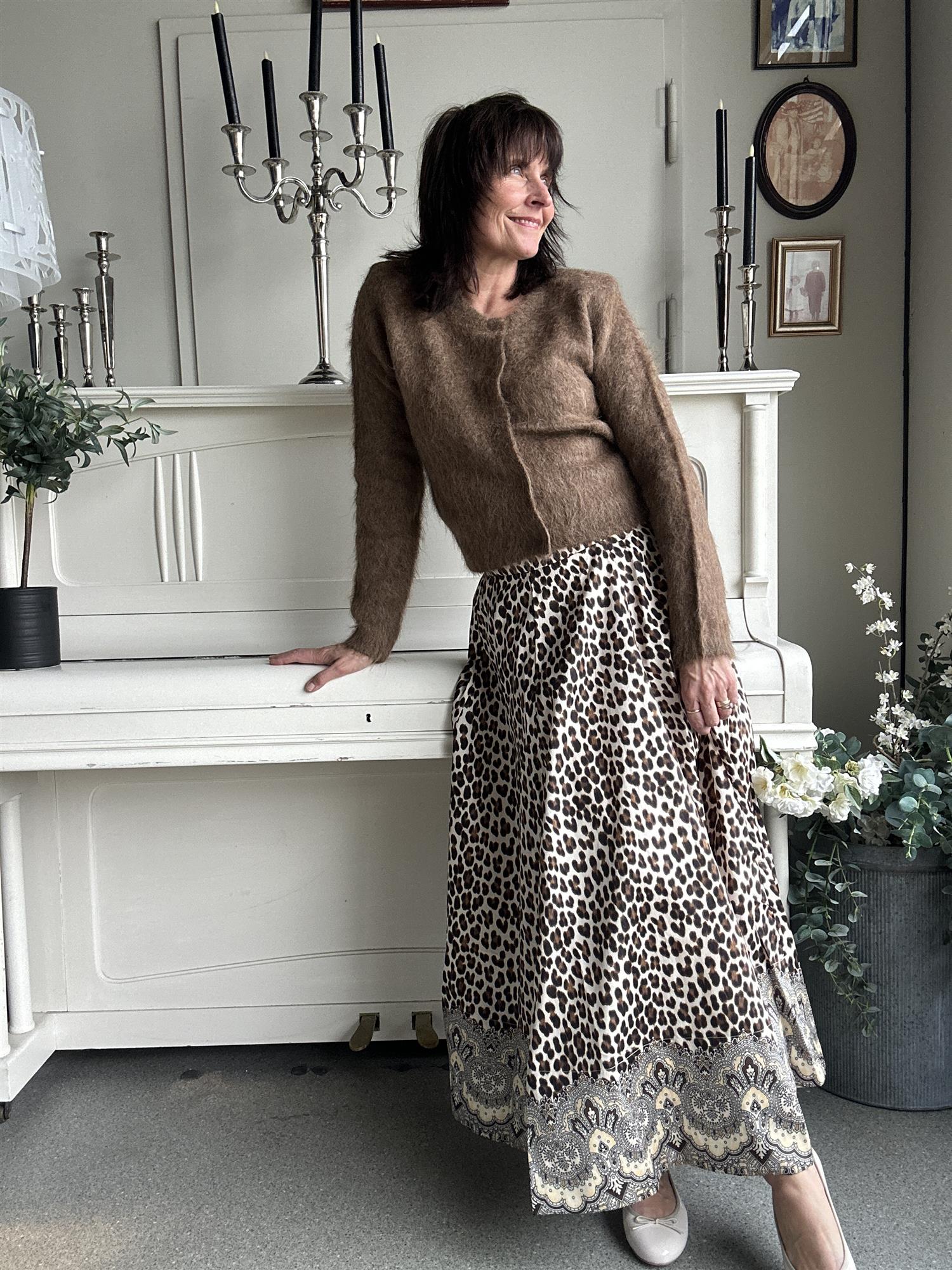 Hairy Knit Jacket Brown