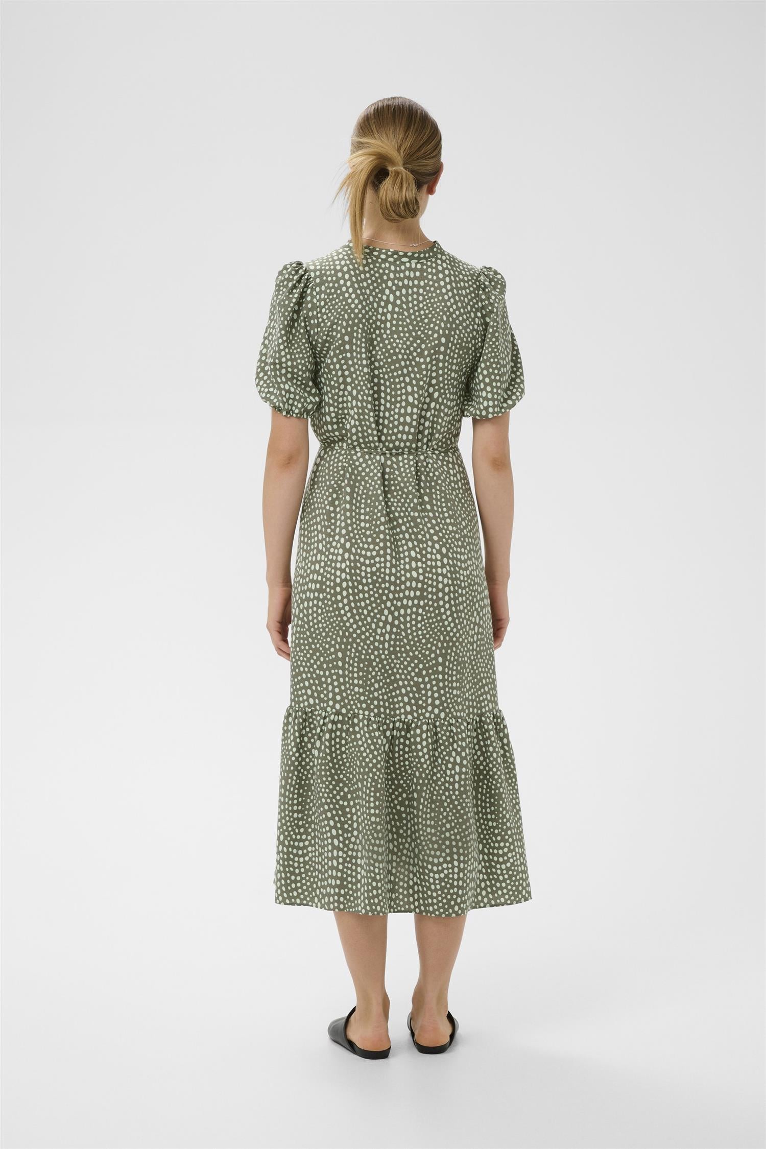 Liberty Dress Green Faded Dot