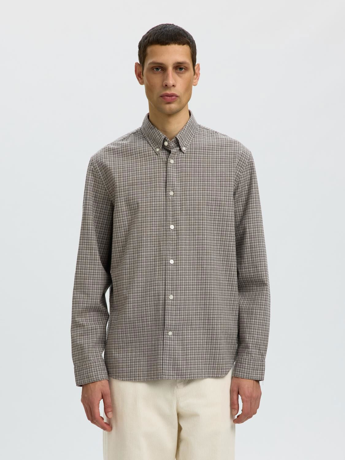 Slmcole-Jay Reg Melange Ls Shirt Noos