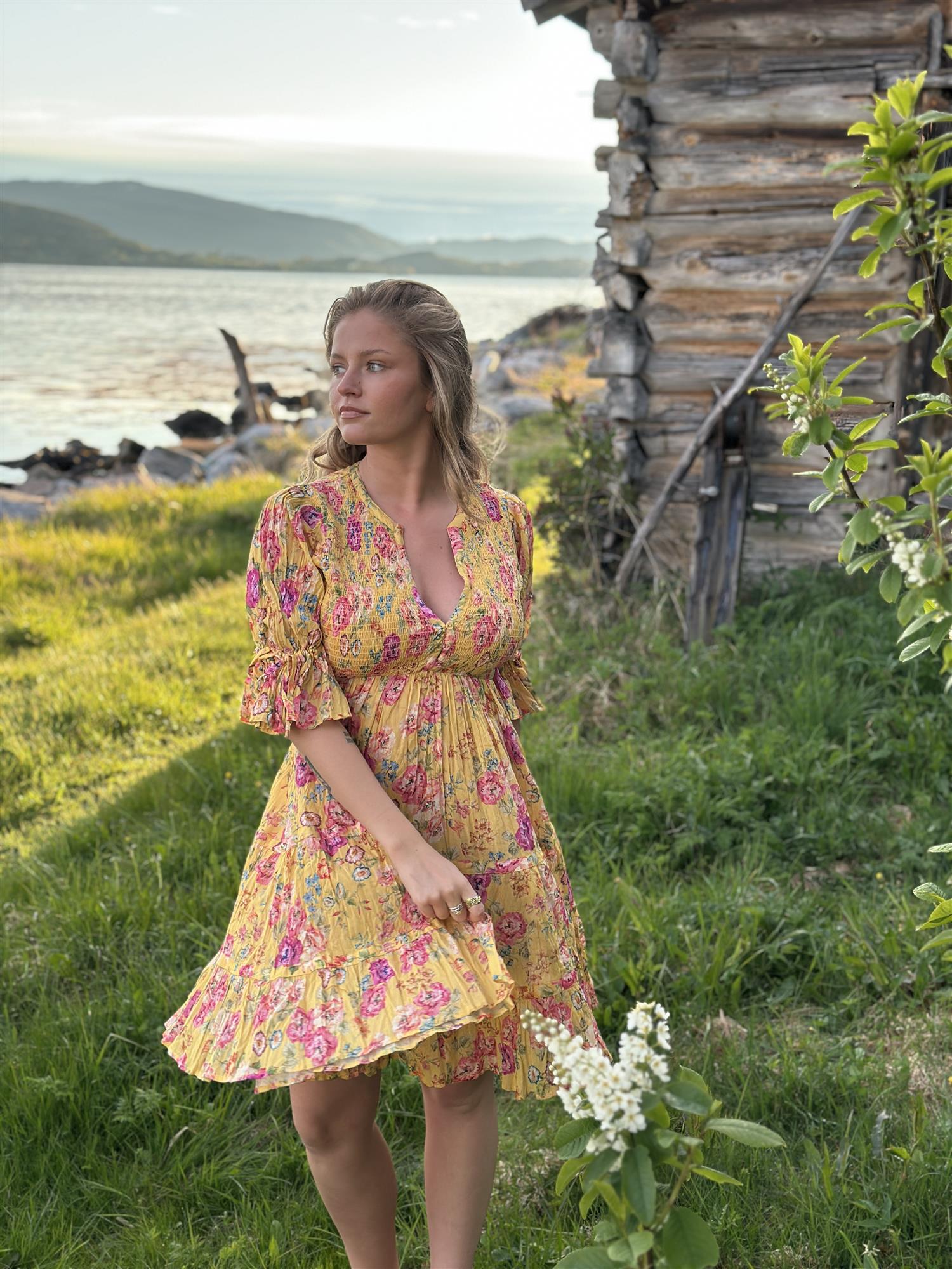 Twisted Mini Dress Daylight Blossom