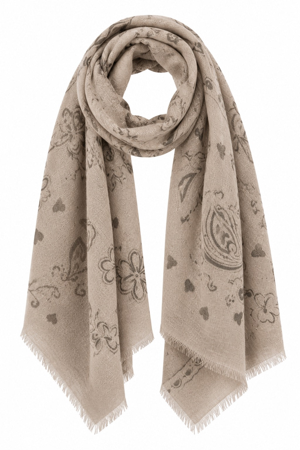 Paisley Skjerf Beige
