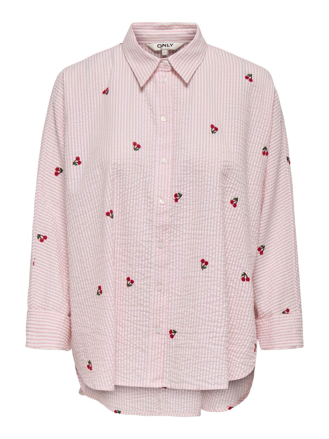 Onlnew Lina Grace L/s Cherry Shirt Wvn