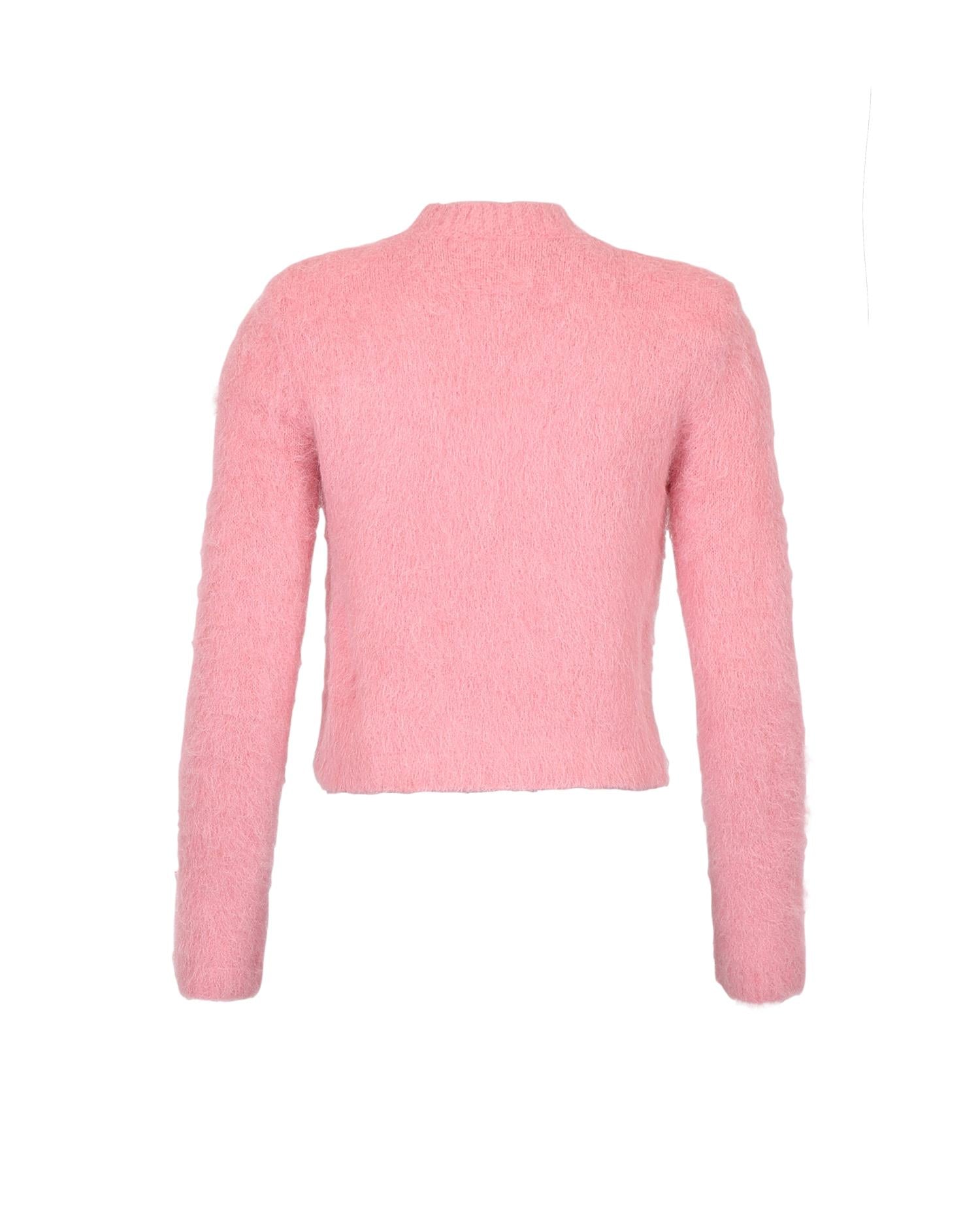 Hairy Knit Jacket Pink