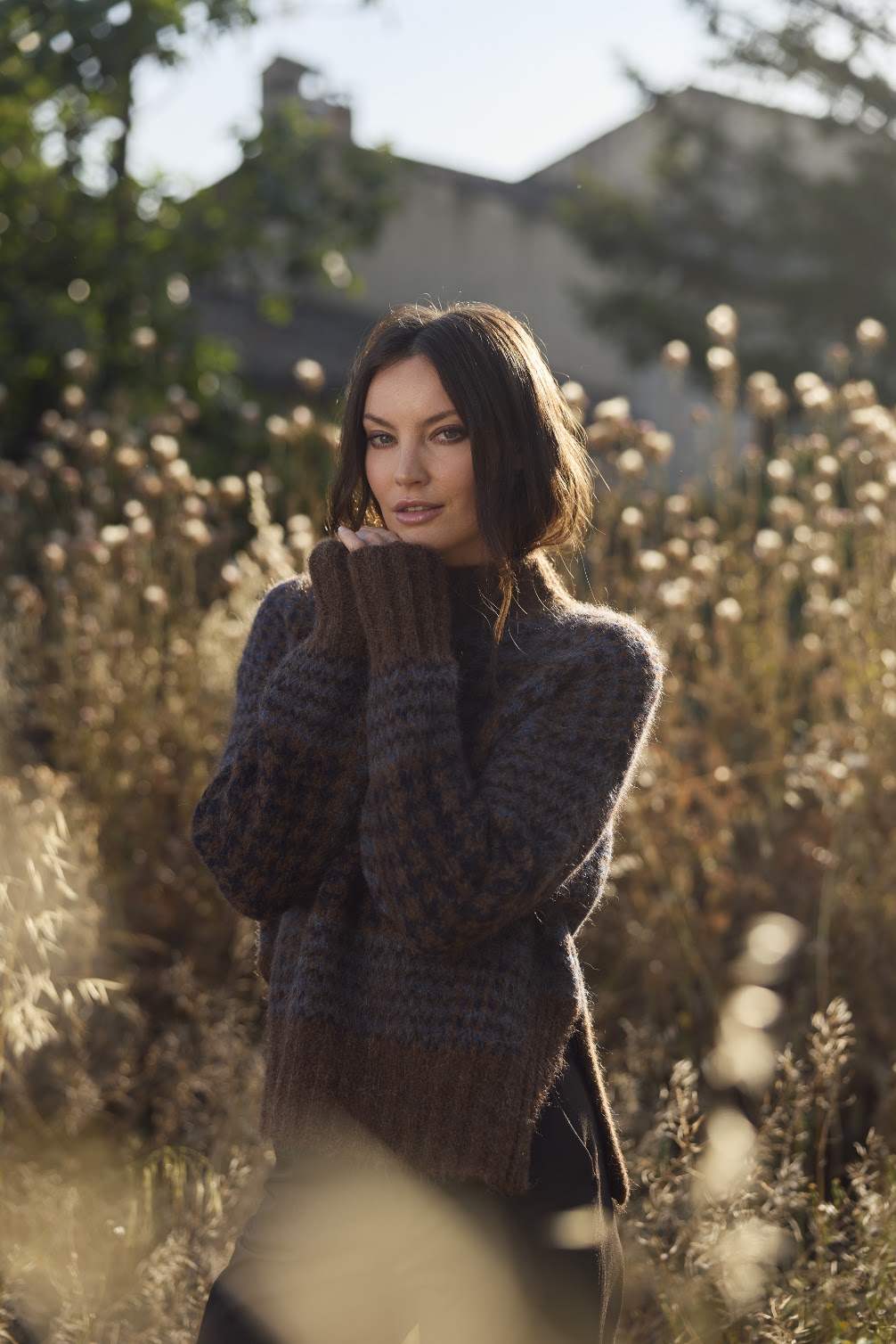 Echo Glencheck Sweater Brown Glencheck