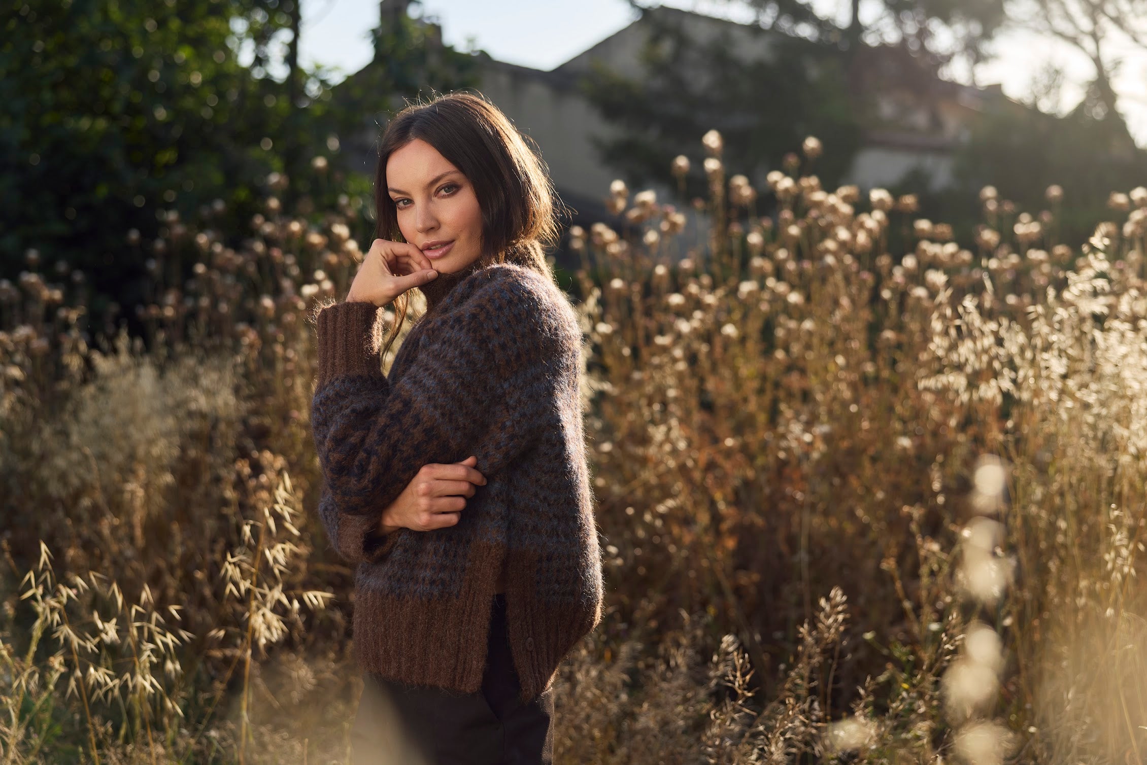 Echo Glencheck Sweater Brown Glencheck