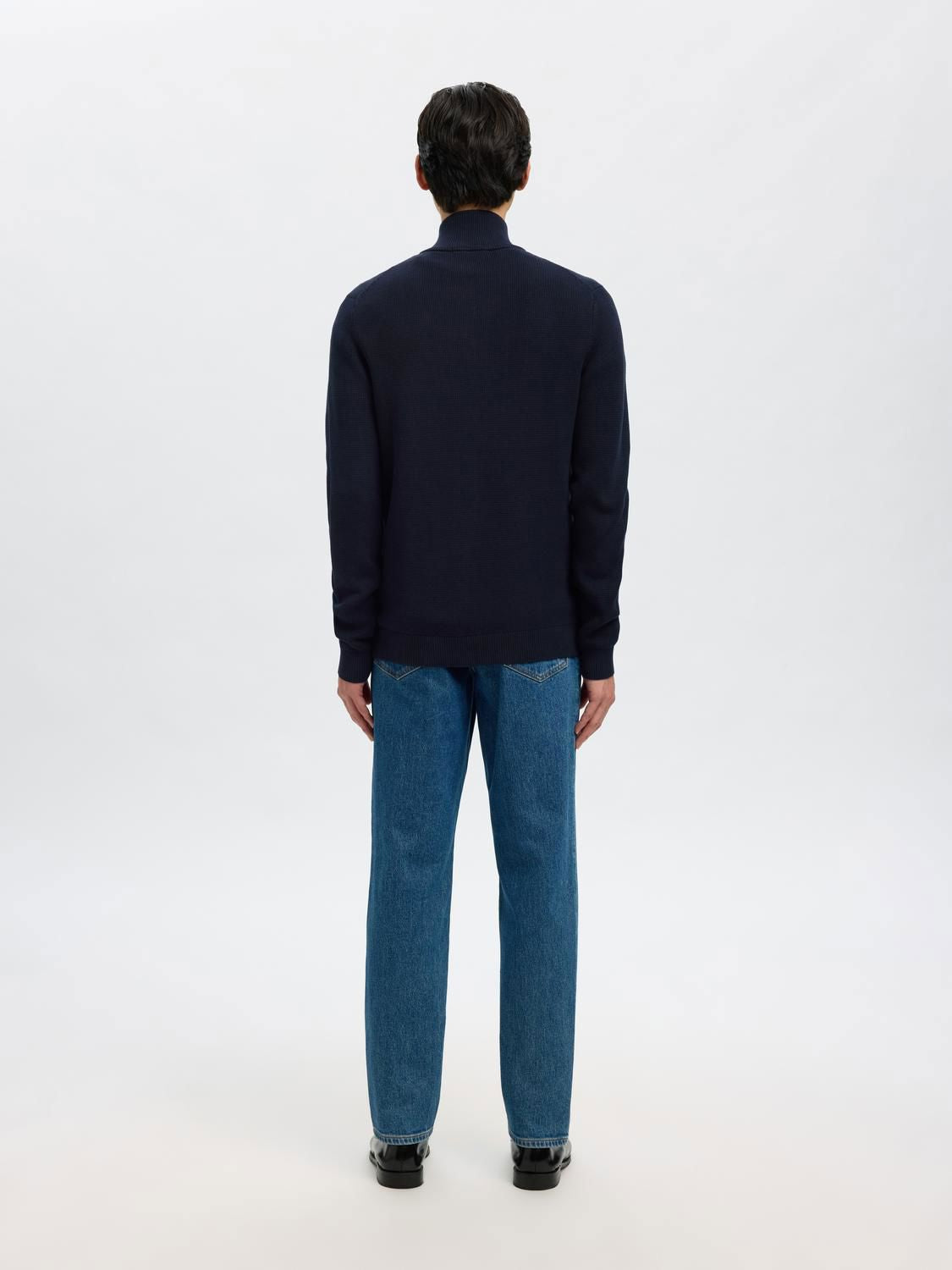 Slmdane Ls Knit Reg Struc Full Zip Sky Captain