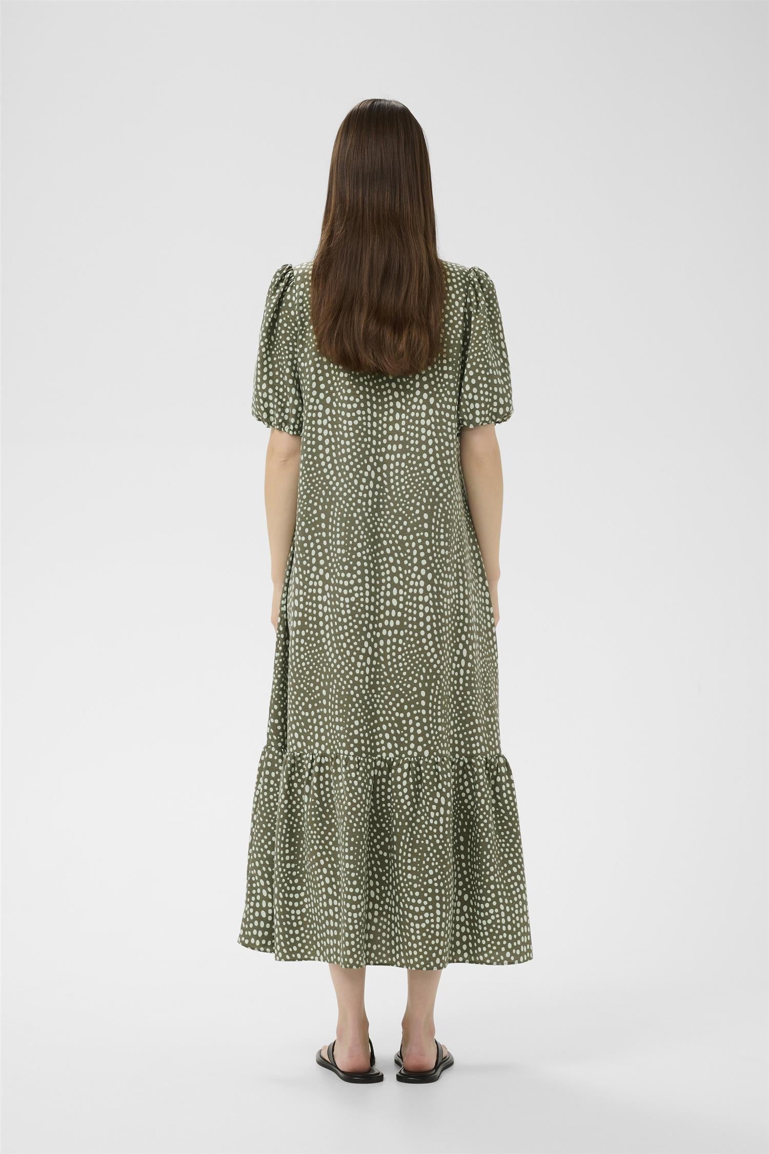 Liberty Dress Green Faded Dot