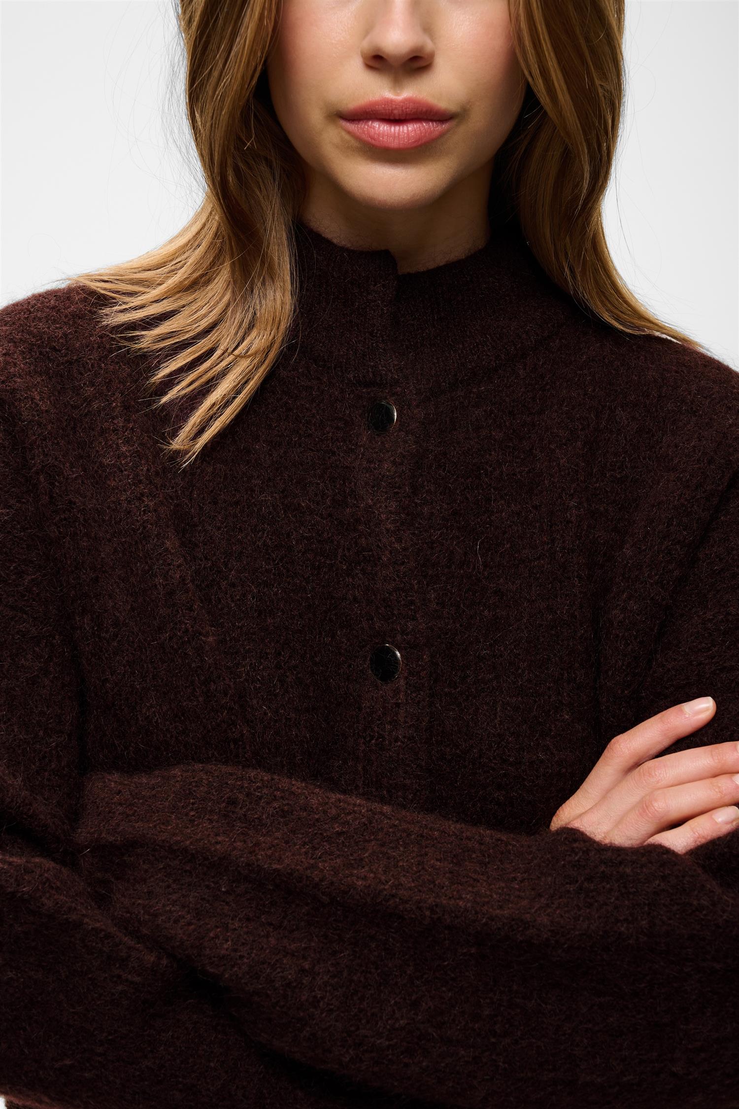 Debbie Cardigan Plum Melange