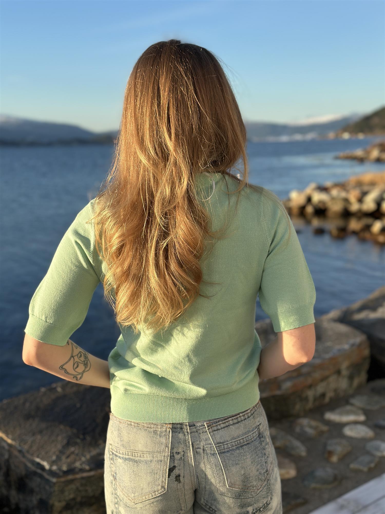 Lena ss knit pullover