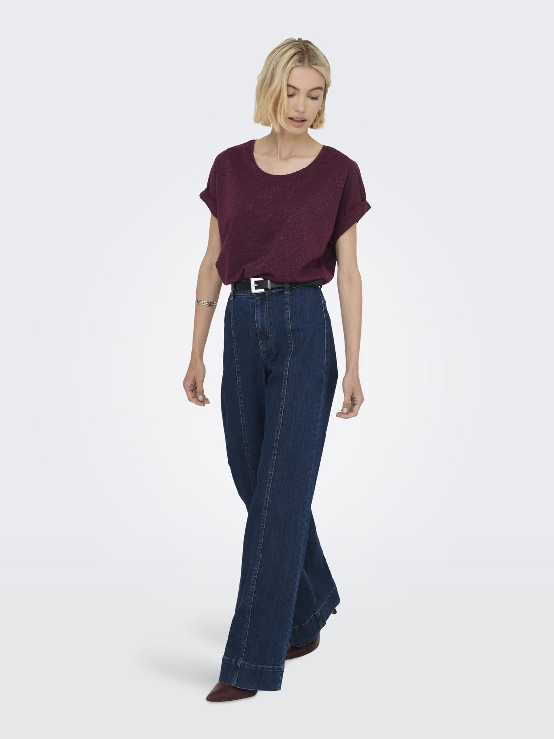 Moster Glitter S/S Top Chocolate Truffle Lurex