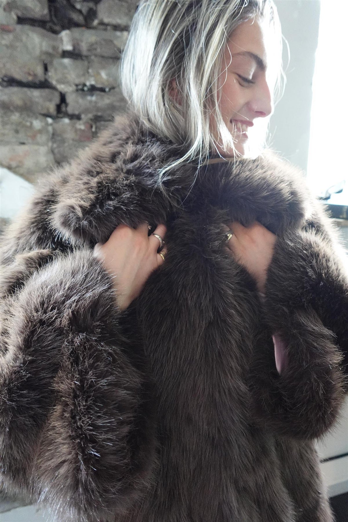 Ellie faux fur brown