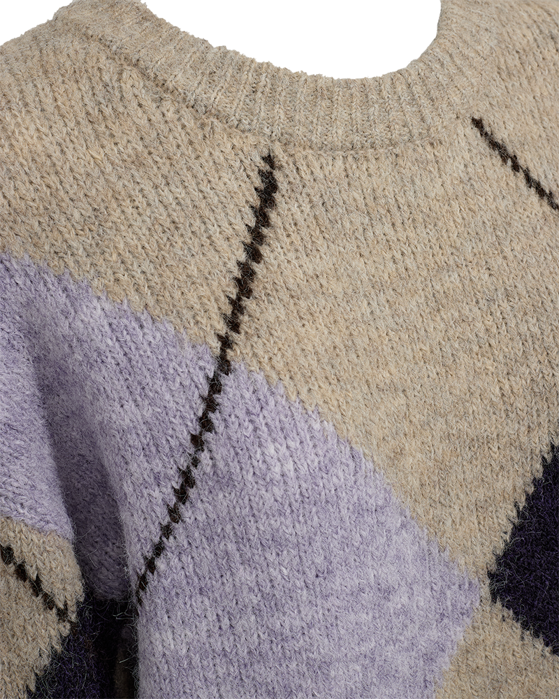 Fqgrslulu-Pullover Oyster Grey Mel w Iris Mel