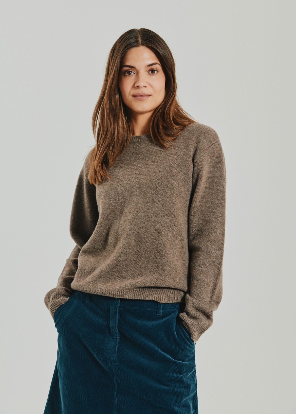FqWinka C-neck Pullover Morel Melange