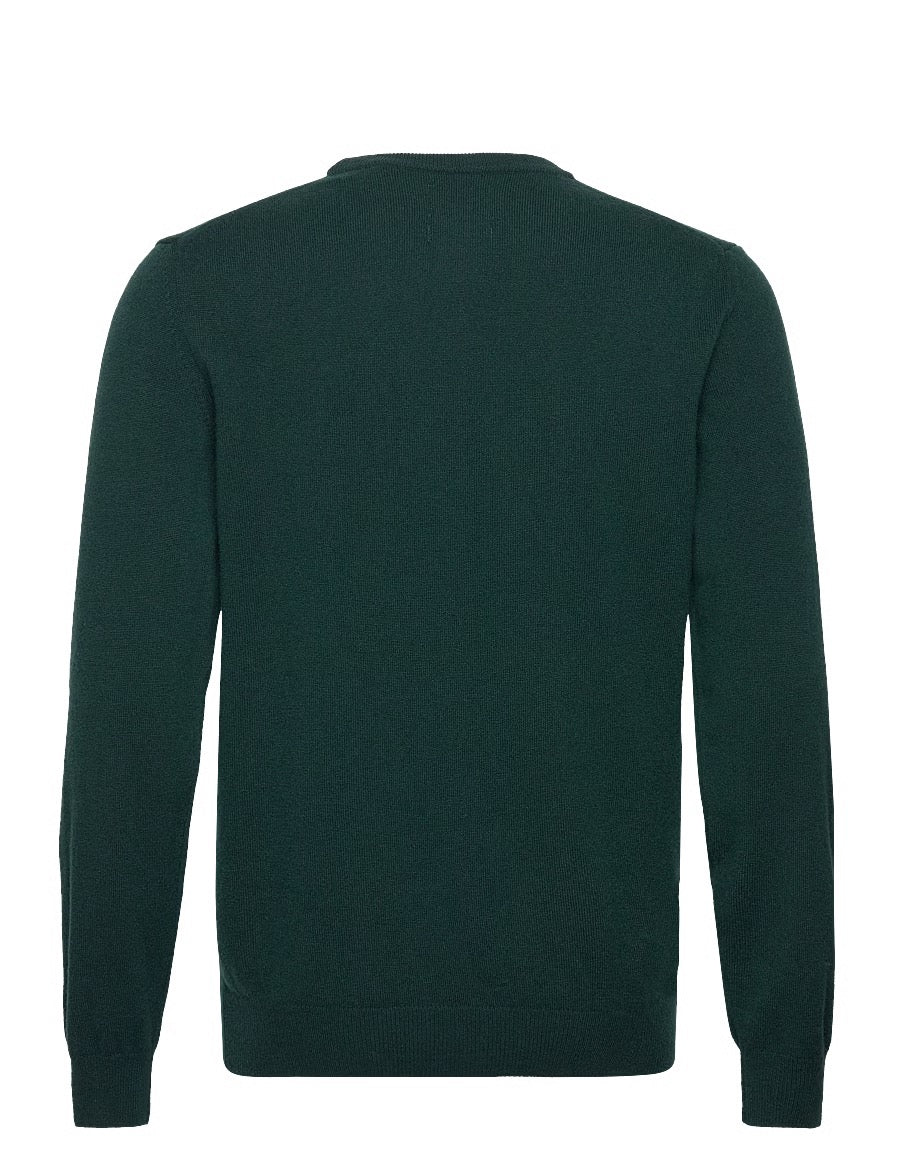 Superfine Lambswool C-Neck Dark Moss Green